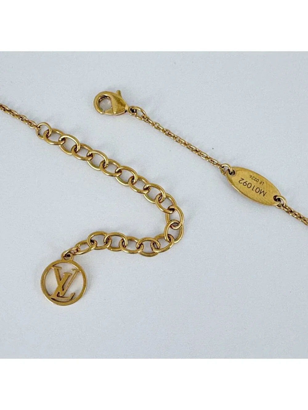 Louis Vuitton Necklace LV Iconic Enamel Logo Gold Plated White